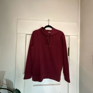L.L. Bean Burgundy Funnel Neck Sweatshirt NWT